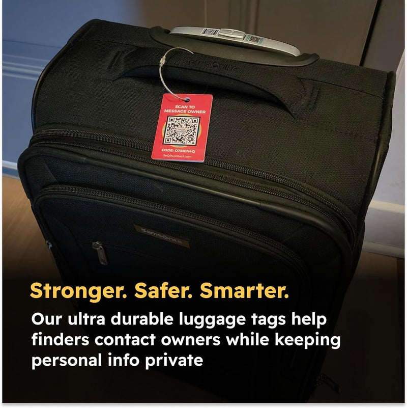 SeQR Smart Luggage Tags | Privacy QR Code Luggage Tag Keeps Personal info Private | Customizable Travel Suitcase Tags for Women Men | Use with GPS Bag Locator Tracking Tags, Air Tag for Android or iOS - Image 2